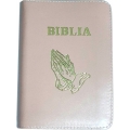 Biblie mica lux, roz pudra, Coperta piele naturala
